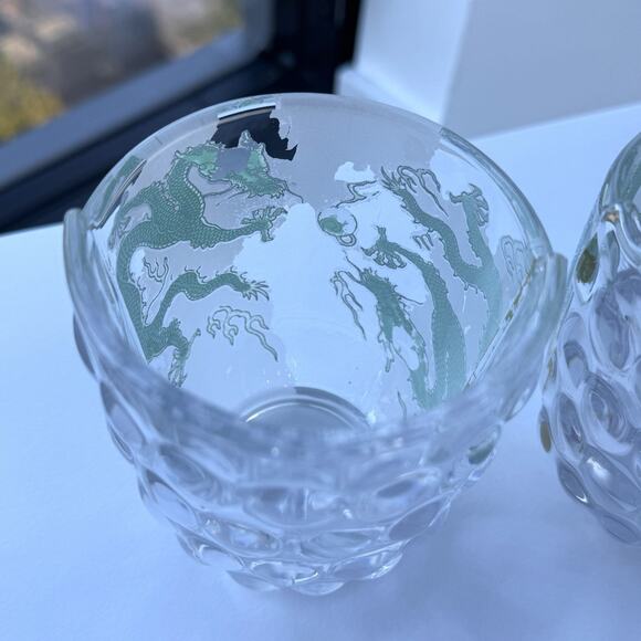 SELETTI Set Of 4 Glasses Hybrid Design Ctrlzak Chinese Dragon Green Aglaura - Picture 8 of 12